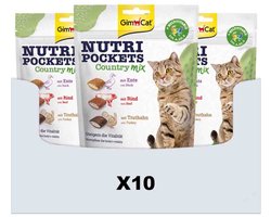 10x GimCat Nutri Pockets Country-Mix 150 gr