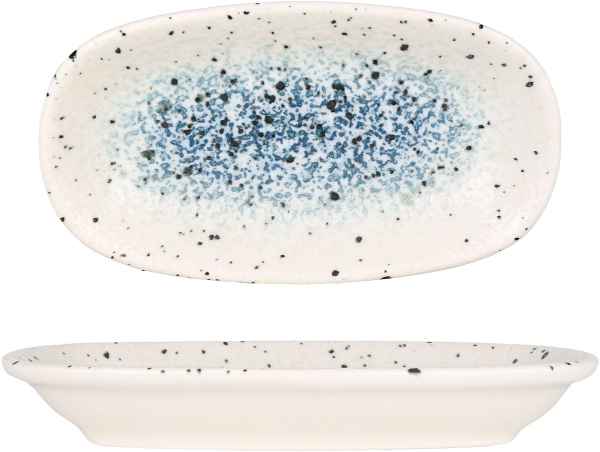Rinart Serveerschaal - splash - Porselein - 16x9 cm - set van 2