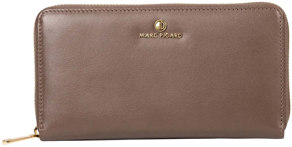Marc Picard Leren portemonnee Umbria Zip Wallet Taupe
