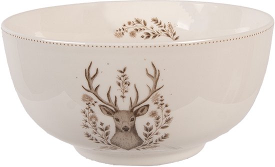 Kom Clayre & Eef 500 ml en porcelaine beige cerf