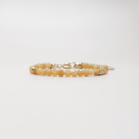 Ava&Imber Bracelet topaze scintillante en acier inoxydable (acier inoxydable) – Bracelet avec pierres précieuses jaunes pour femme