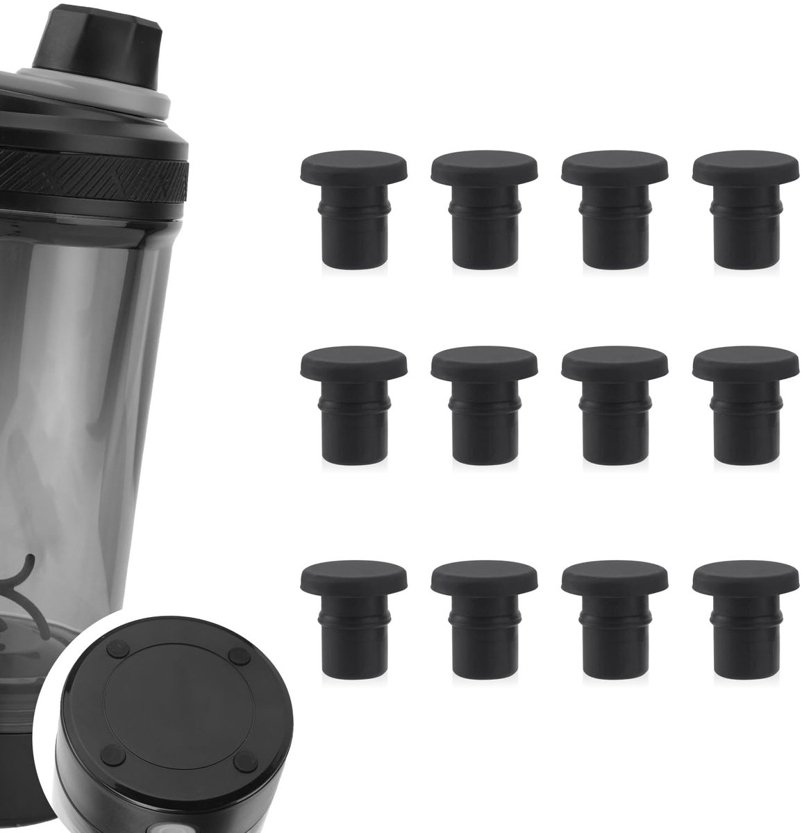 12 Stuks Non-slip Stopvervanger VOLTRX Electric Protein Shaker 24oz - Silicone, BPA-vrij en Duurzaam