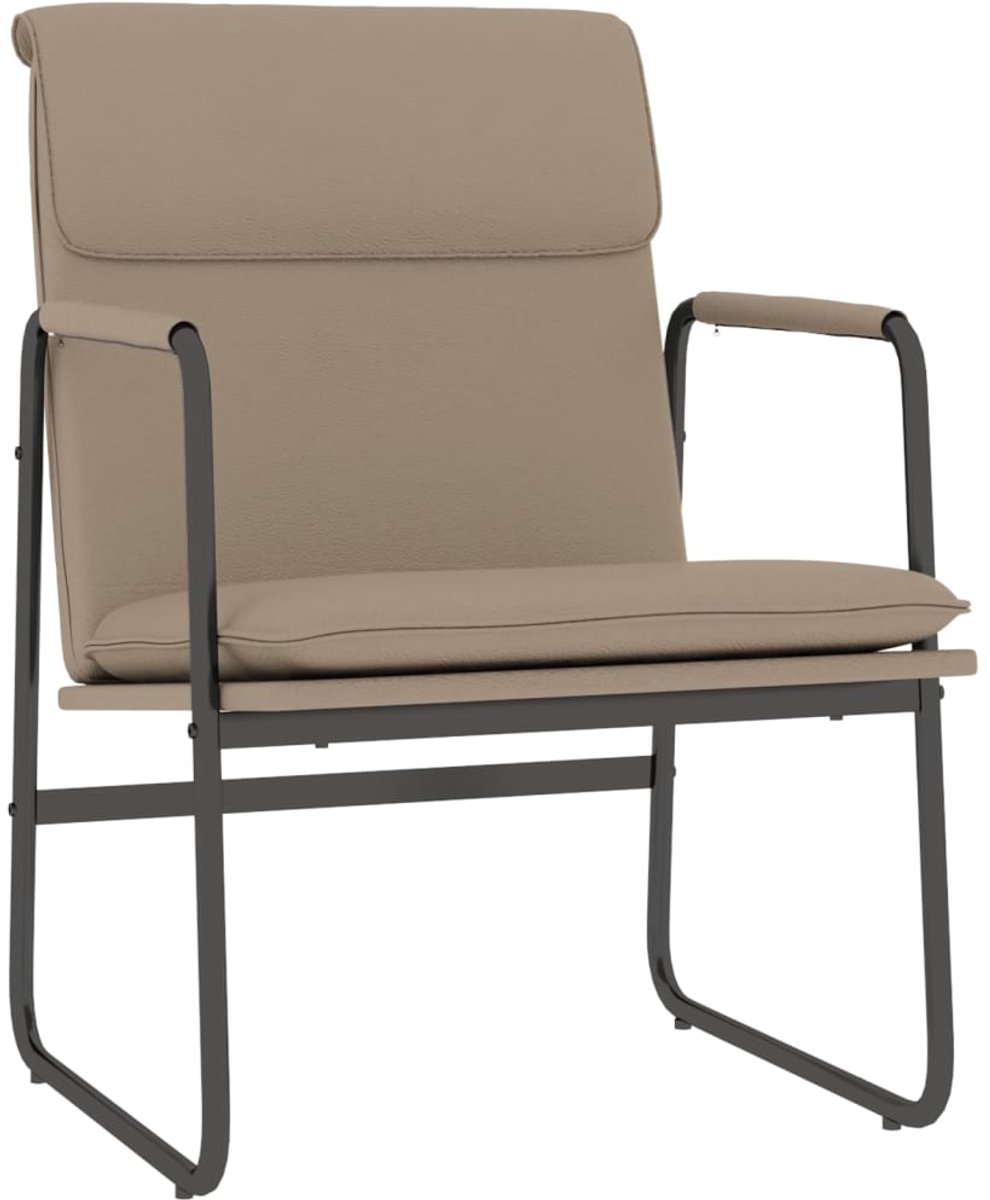 vidaXL - Loungestoel - 55x64x80 - cm - kunstleer - cappuccinokleurig