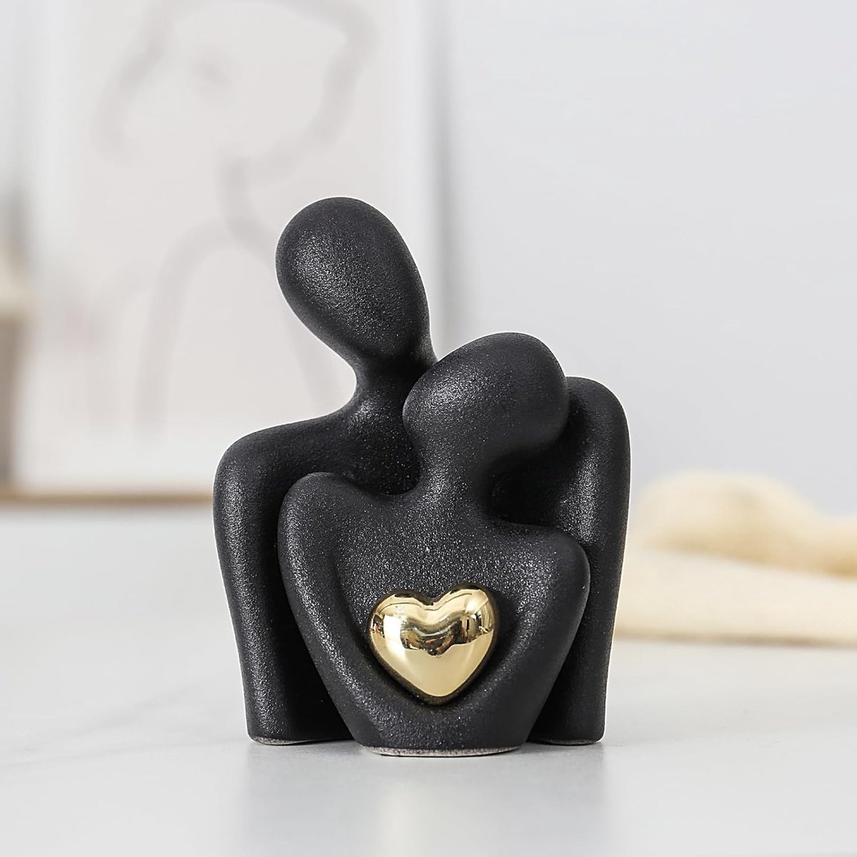 Azomor® Abstracte keramische liefdessculptuur voor decoratie in huis en kantoor