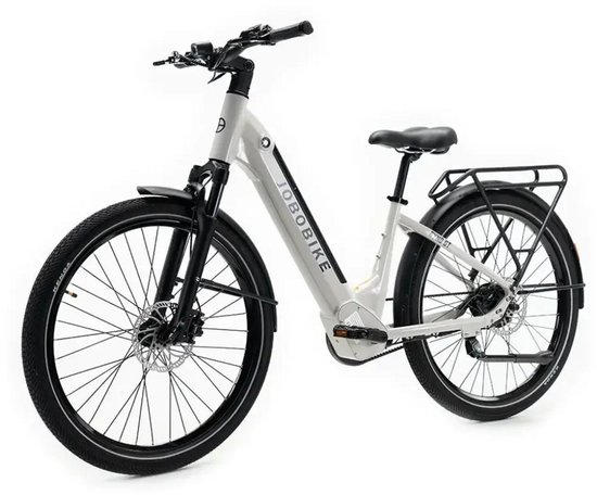 JOBOBIKE Dyno GT Elektrische Fiets- E-bike - Lage Instap - 27.5 Inch - 250W Motor - 90 km Actieradius - Carbon Riemaandrijving - Hydraulische Schijfremmen - Grijs van Jobobike — afbeelding 2