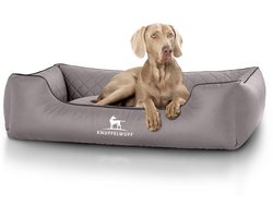 Knuffelwuff laser-gewatteerd kunstleer hondenbed Milan XL 105 x 75cm grijs