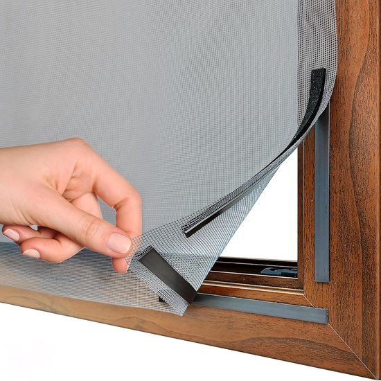 Magnetisch Vliegengaas voor Ramen,65x130cm Horren voor Ramen met Sterk Plakband voor Klittenbandmontage,Vliegenhor Raam Het Beschermen Van de Familie Tegen Insecten,Bruin