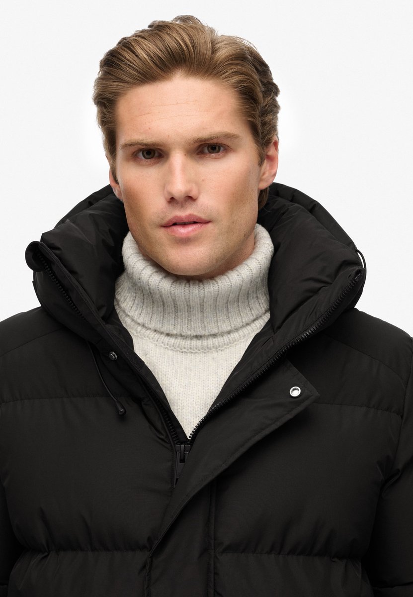 Superdry Jas Hooded 5 Baffle Sports Puffer M5012285a 02a Mannen Zwart