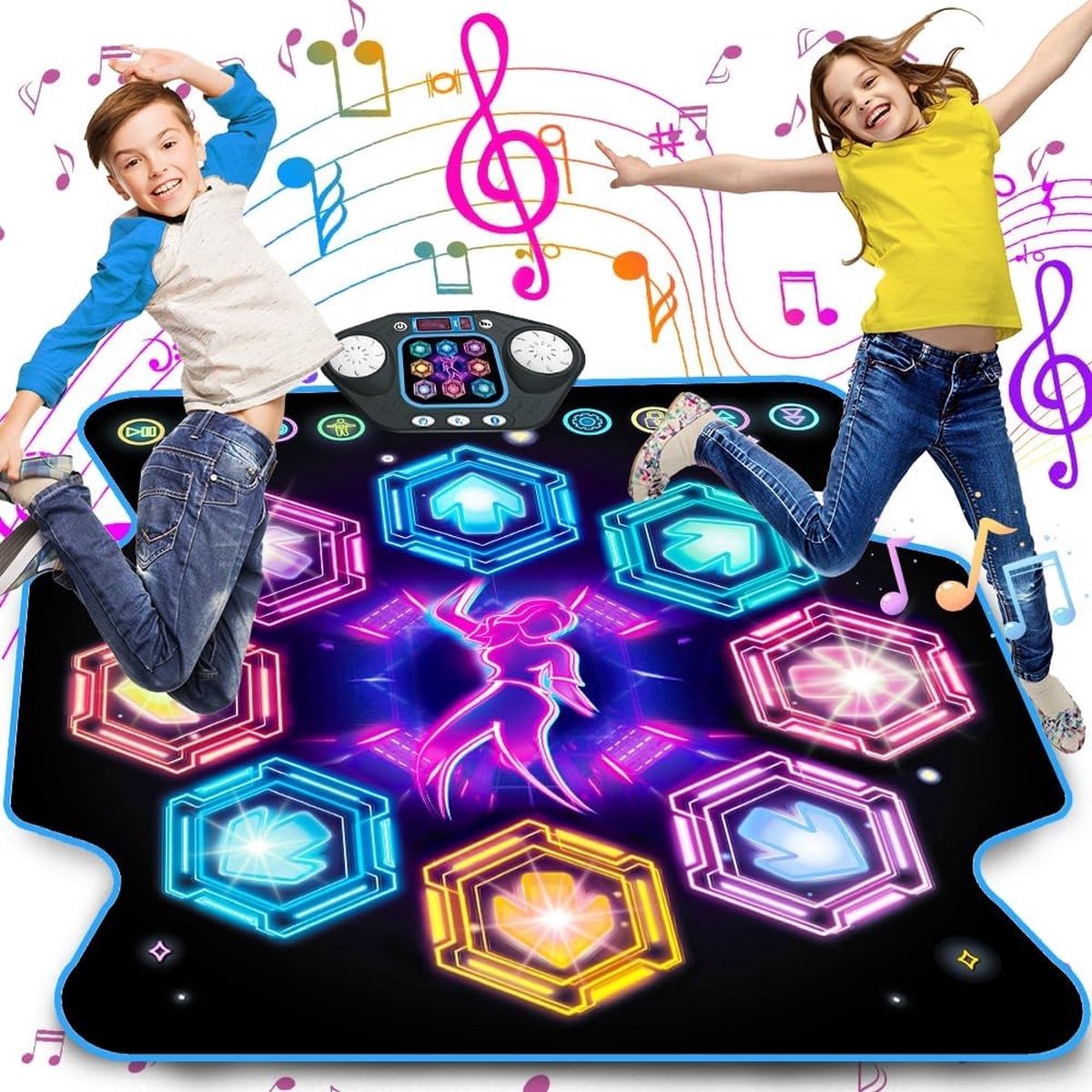 WNHB® Dansmat muziekmat interactief speelgoed bluetooth dans en memory spel 27 levels waterdicht antislip vanaf 3 jaar