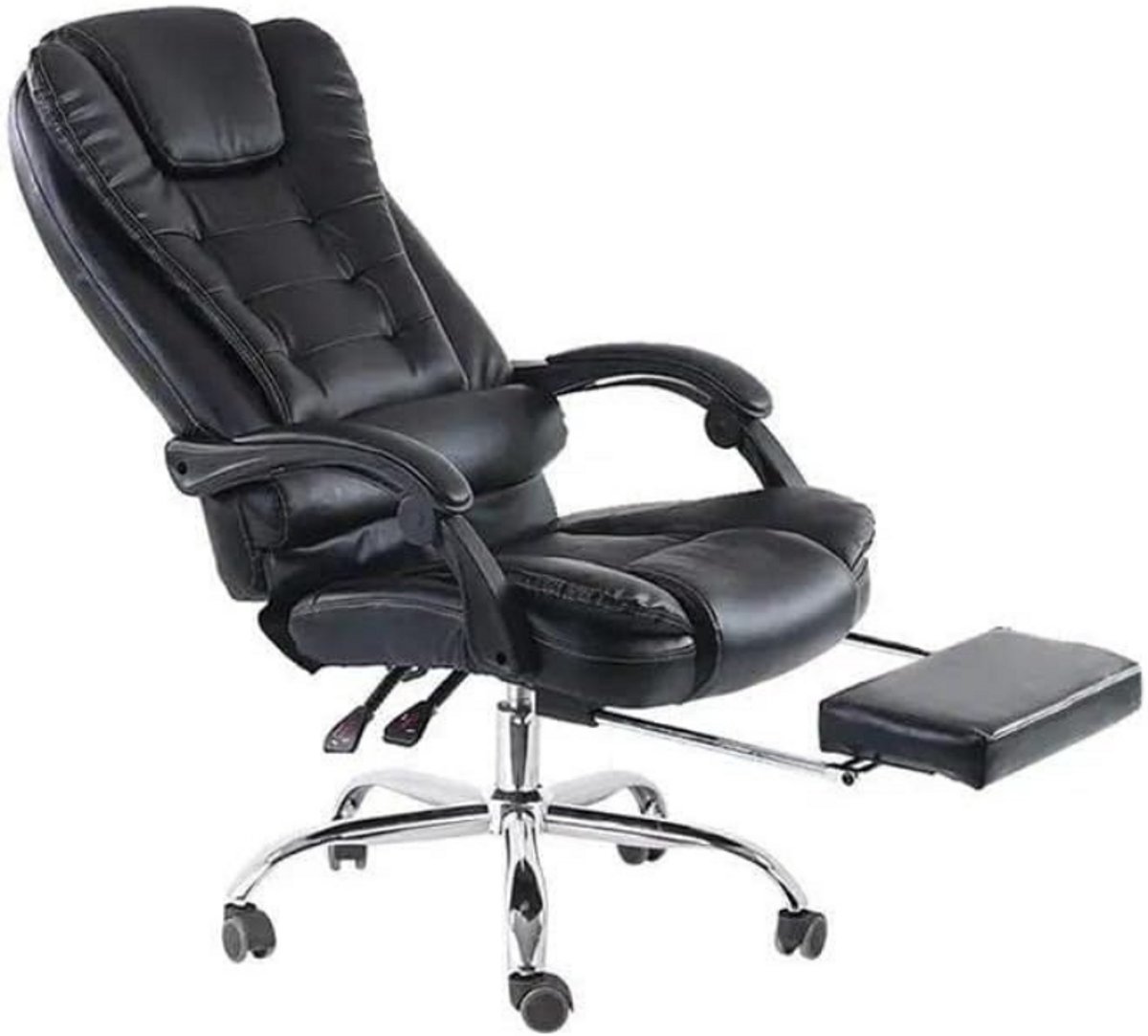 Ergonomische Bureaustoel - Gamingstoel Computer Draaibare Directiestoel - Verstelbare Stoel Met Voetensteun - Zware Hoogte Fauteuil Voor Thuiskantoor - Zwart
