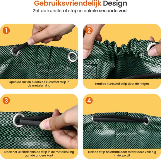 Goliving Tuinafvalzak - Set van 2 - 2x 280 liter - Tuinafvalzakken opvouwbaar - Tuinzak - Tuinafvalemmer - Groen van Goliving — afbeelding 5