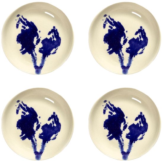Serax Yotam Ottolenghi Plat de fête S 11,5x2cm blanc artichaut bleu (lot de 4)