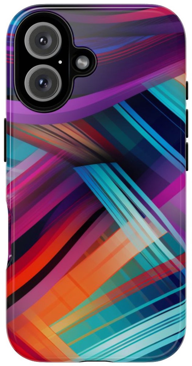 Vrolijk Abstract Gekleurd Golfpatroon – Telefoonhoesje Geschikt voor iPhone 16