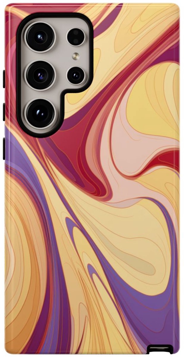 Abstracte Gedraaide Marmerlook – Telefoonhoesje Geschikt voor Samsung Galaxy S24 Ultra
