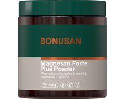 BONUSAN Magnesan Forte Plus Poeder – 240 gram – 114 mg Magnesium per Schepje – Met B6, Taurine en Glycine – Opneembaar Magnesiumbisglycinaat