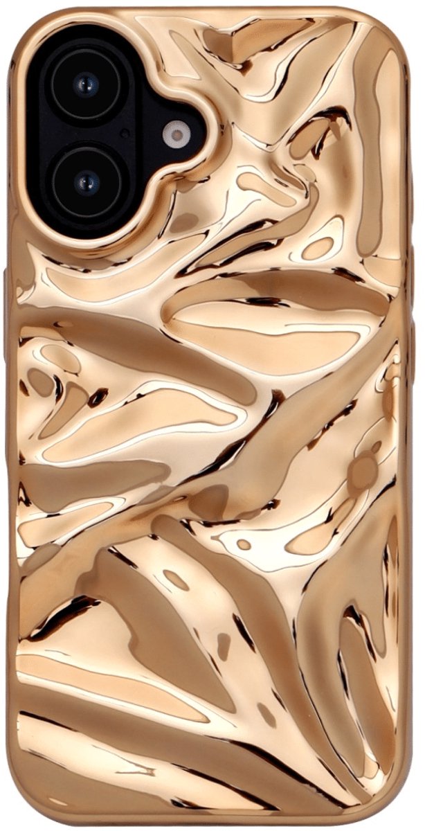 Casemania - Backcover iPhone 16 – 3D Curved Glossy - Goud