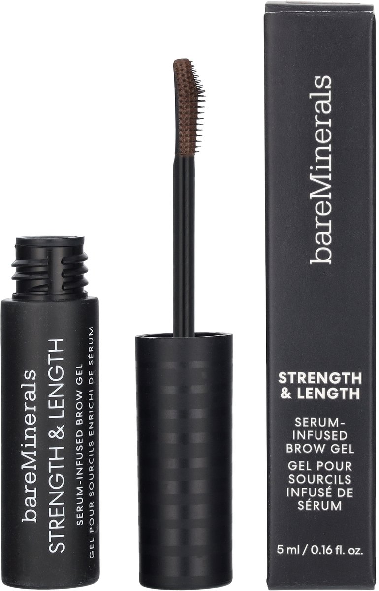 bareMinerals Strength & Length Serum-Infused Brow Gel with Plant-Based Strengthening Serum - Vegan Coffee