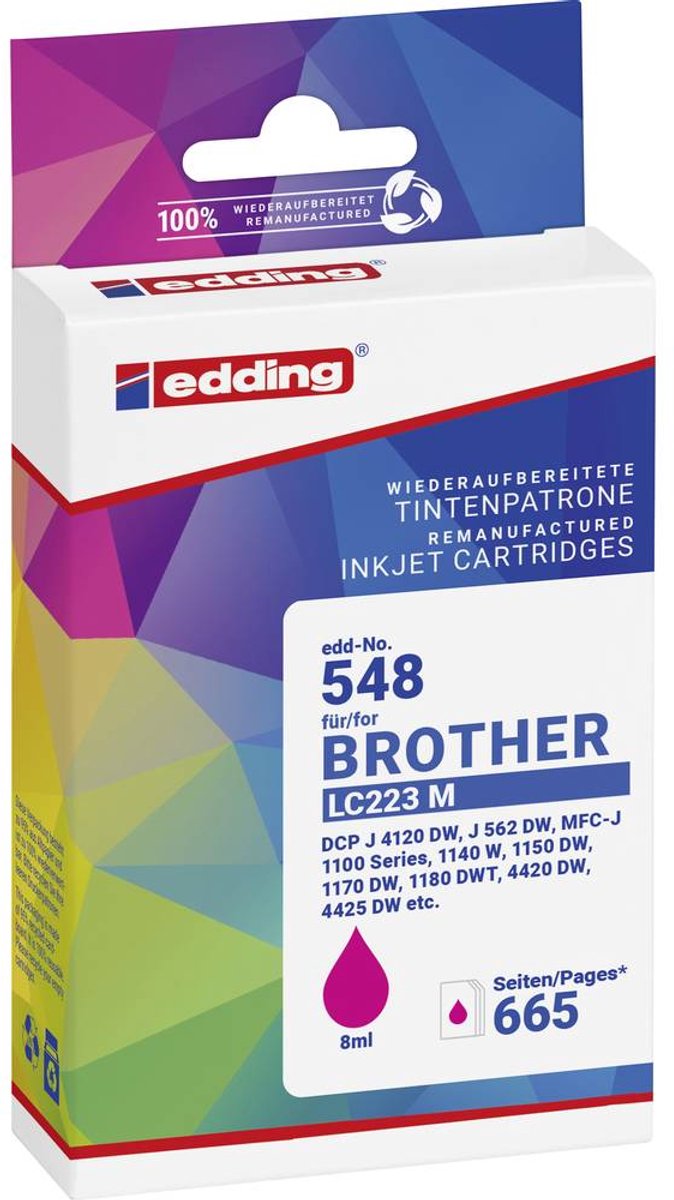 Edding Inktcartridge vervangt Brother LC-223M Compatibel Magenta EDD-548 18-548-01