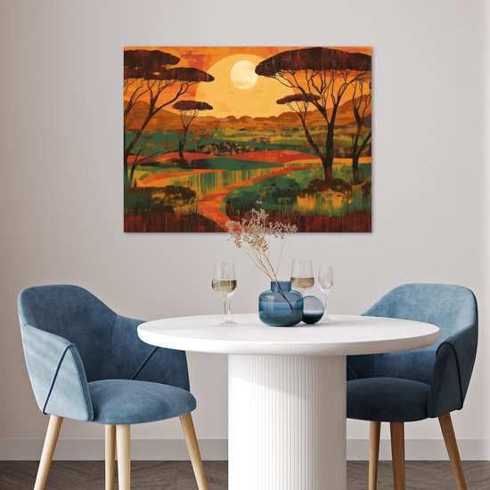 Affiche 80x60 cm - Paysage - Africain - Soleil - Posters - Décoration chambre - Décoration murale salon - Décoration murale chambre