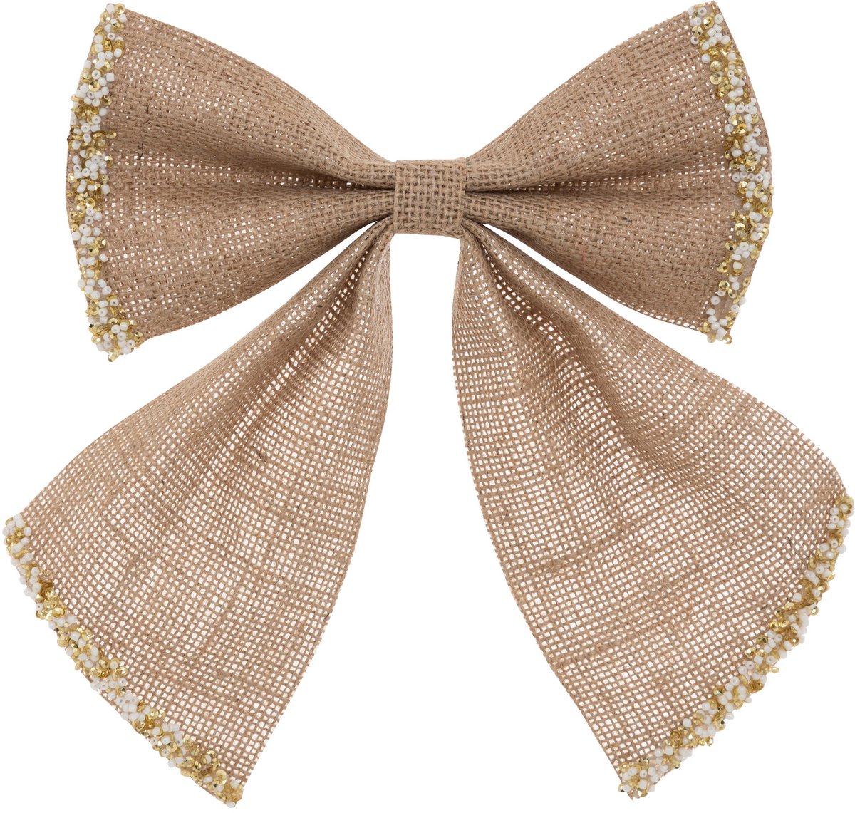 Fééric Lights and Christmas Kerststrik Jute - Set van 4 stuks - 28x34cm - Voor de kerstboom - Beige