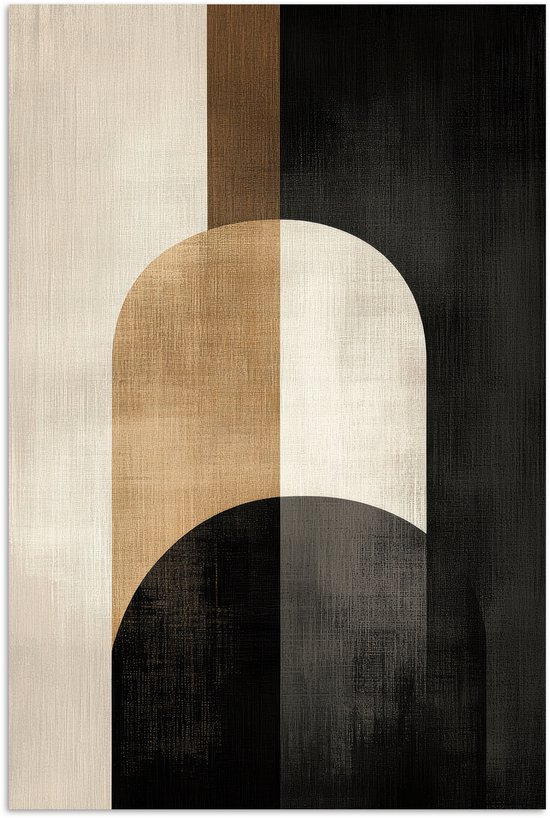 Poster 20x30 cm - Geometrische - Vormen - Wit - Posters - Kamer decoratie - Wanddecoratie woonkamer - Muurdecoratie slaapkamer