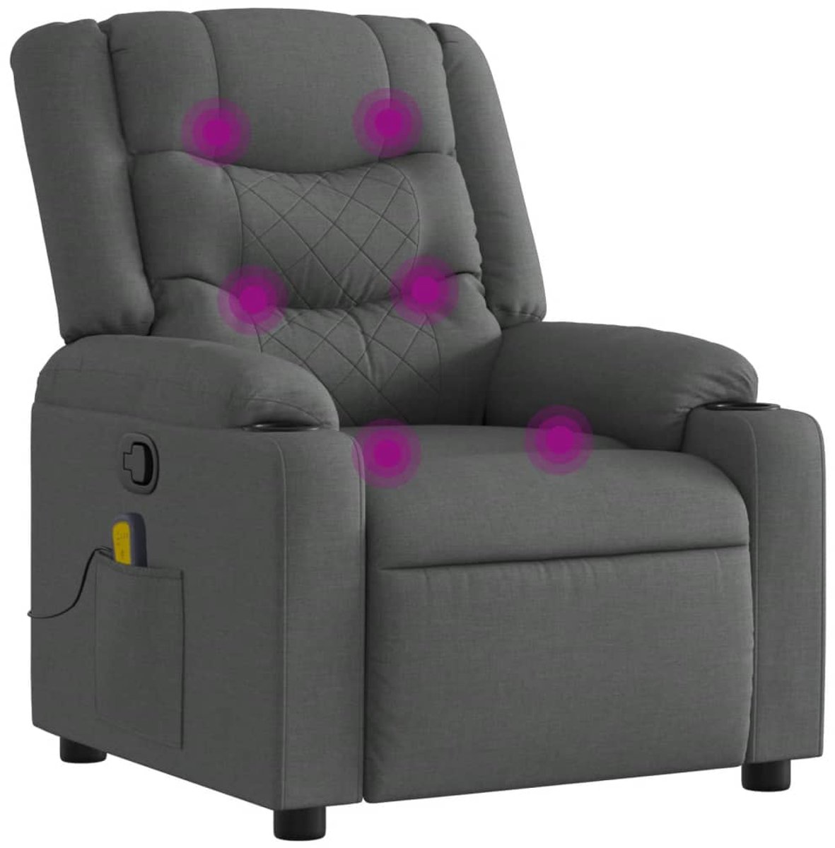 vidaXL Massagestoel - in - donkergrijze - stof Donkergrijs