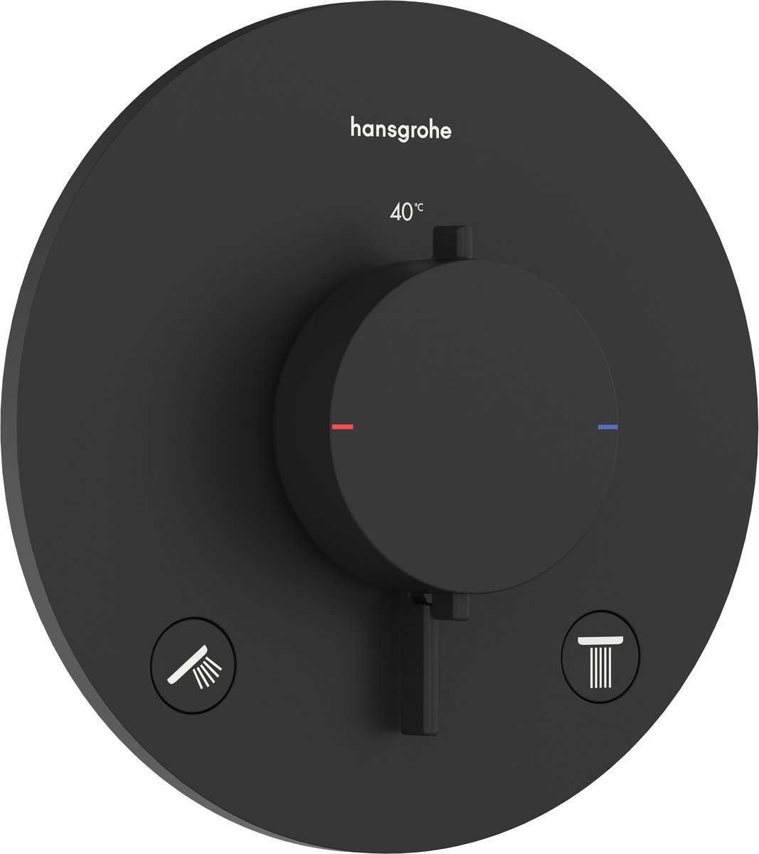 hansgrohe Ecostat Comfort S - Inbouwthermostaat - Ecostat thermostaat - voor 2 functies - Mat Zwart