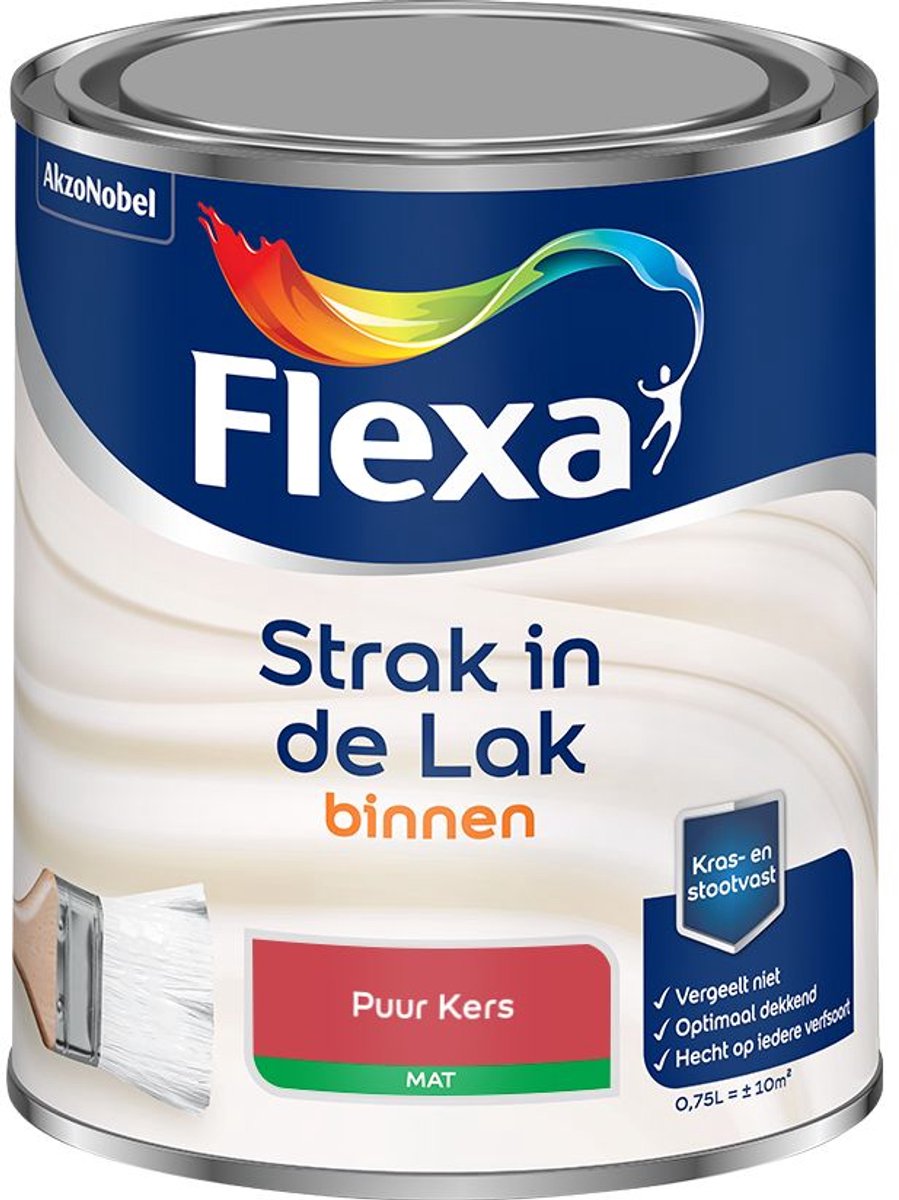 Flexa - Strak in de Lak Binnenlak Mat - Puur Kers - Mengverf - 0.75 L
