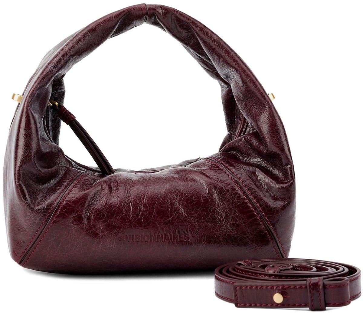 LES VISIONNAIRES Greta Schoudertas Leder 20 cm - Dames - bordeaux red