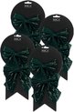 Mica Decorations Kerst ornamenten strikken - 8x st - groen met glitter - 12 x 13 cm - kerstboomstrikjes