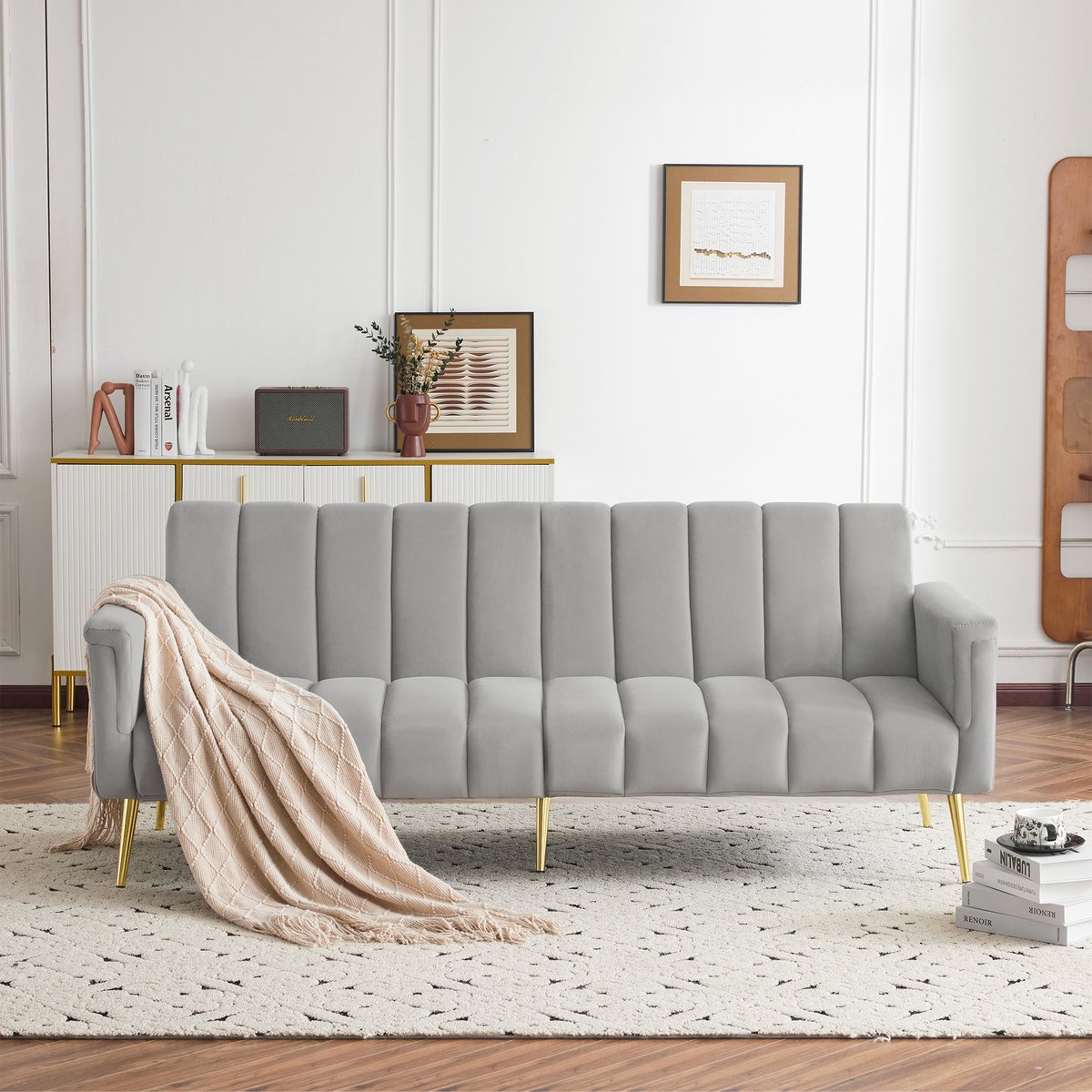 Opvouwbare voetsteunkruk met metalen benen,Modern klein accent afneembaar Ottomaanse, draagbare comfortabele katoenen antislip voetenbank voor woonkamer slaapkamer-kaki
