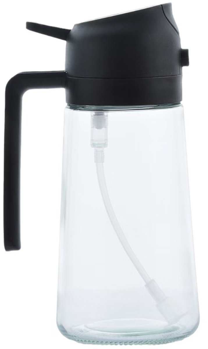 Sprayer - Olijfolie Sprayer, Glazen Olie Spray Fles, Keuken Olie Spray, Grill Accessoires - Oliepomp, Geschikt voor Airfryer Spray Fles, Keuken, Kookspray, Zwart