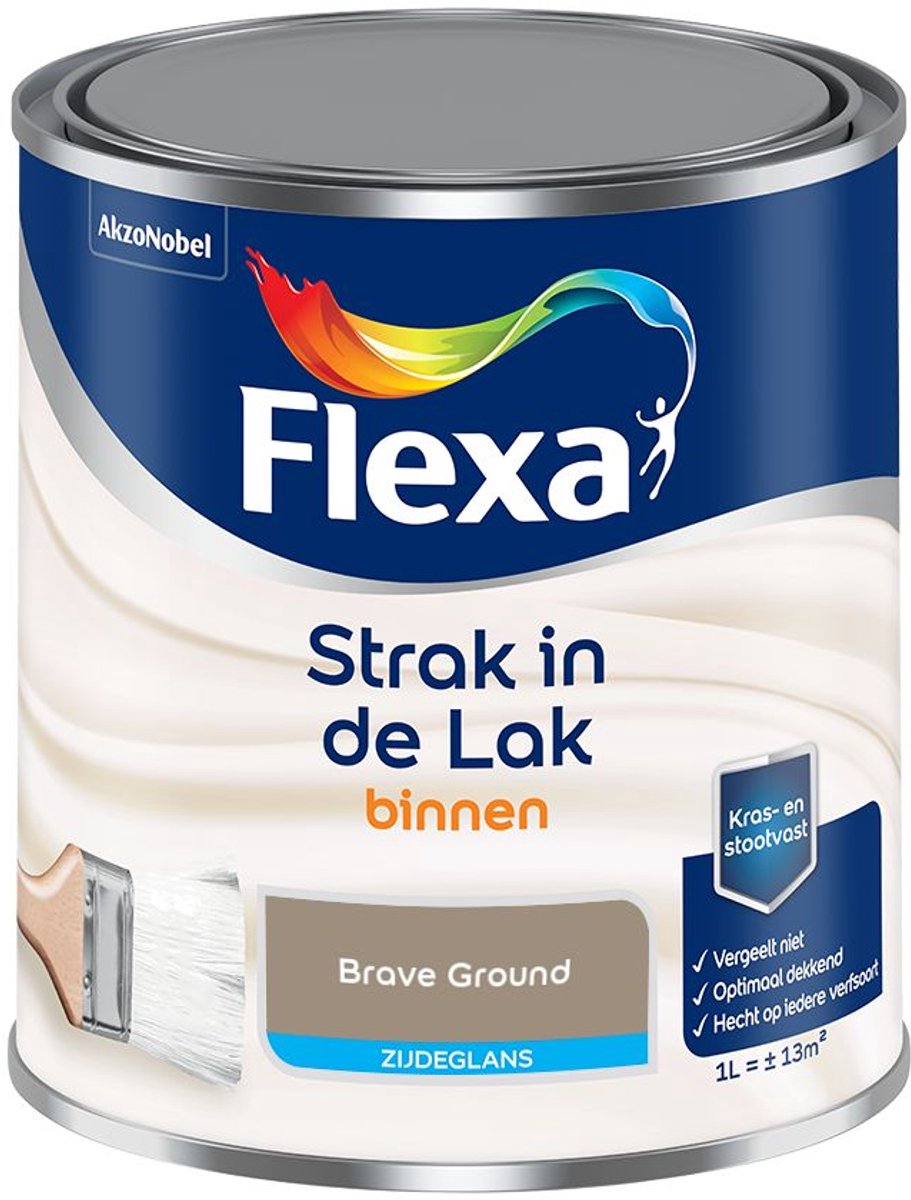 Flexa - Strak in de Lak Binnenlak Zijdeglans - Brave Ground - Mengverf - 1 L