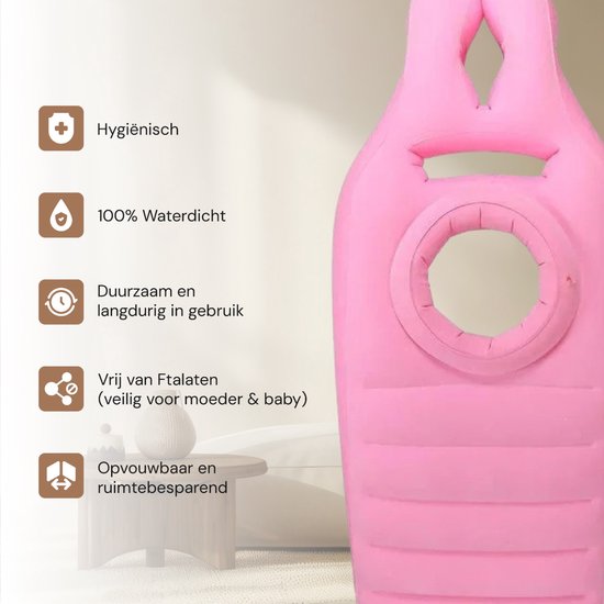 Grokos - Zwangerschapskussen - Kussen - Buikkussen - Lichaamskussen - Zwanger - Zwangerschapskleding - Zwangerschap - Borstvoedingskussen - Zijslaapkussen - Roze van Grokos — afbeelding 4