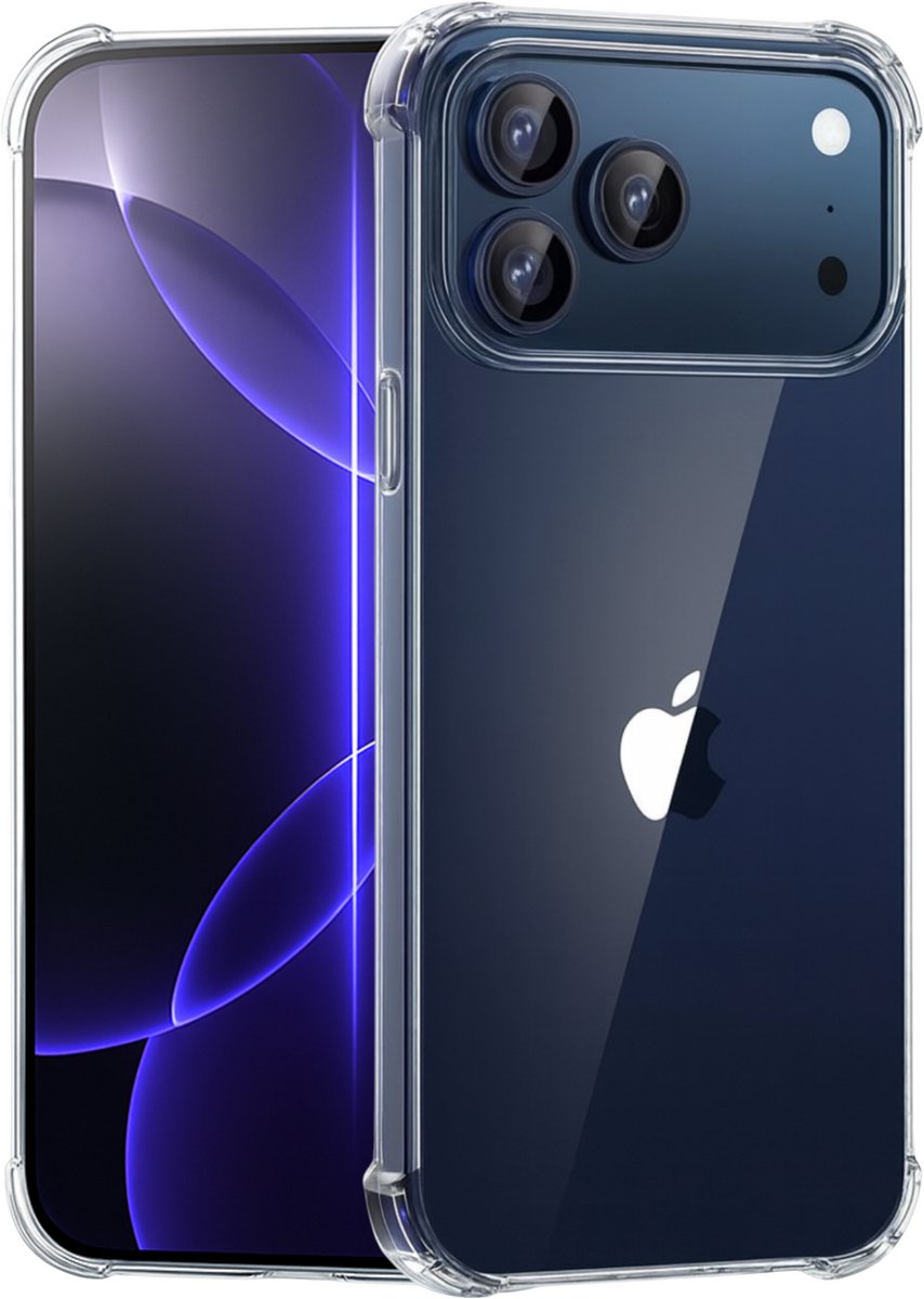 Hoesje geschikt voor iPhone 17 Pro Max backcover Shockproof siliconen Transparant