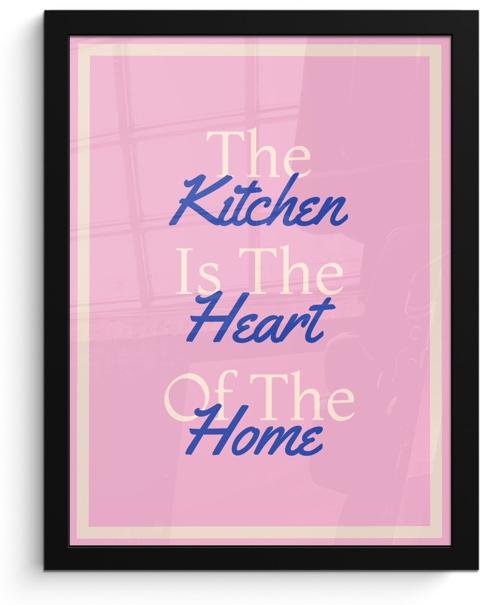 FrameYourWall Poster in lijst - Fotolijst 30x40 cm - Posters - Tekst - Blauw - Keuken - Kader - Posterlijst zwart - Decoratie - Wanddecoratie woonkamer - Muurdecoratie slaapkamer Keuken - Quote