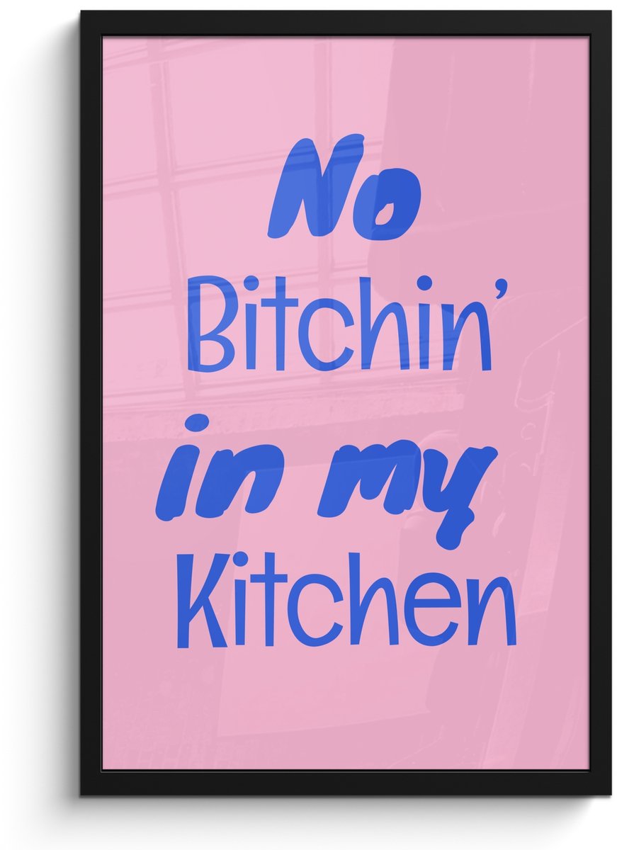 FrameYourWall Poster in lijst - Fotolijst 40x60 cm - Posters - Quote - Blauw - Lettertype - Keuken - Posterlijst zwart - Decoratie - Wanddecoratie woonkamer - Muurdecoratie slaapkamer Quote - Keuken