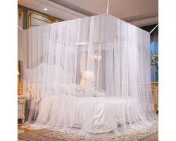Mosquito Net - Easy To Open Rectangular Fly Net For Bed - Fine Mesh - Square - 220 x 210 x 200cm