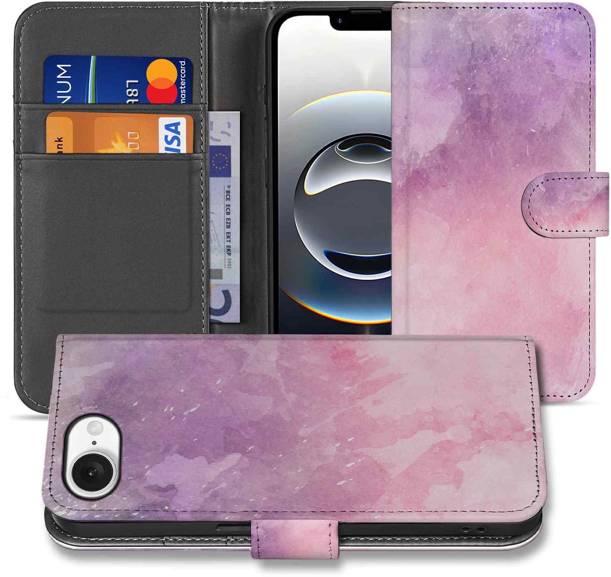 Hoesje iPhone 16e/17e Pink Purple Paint