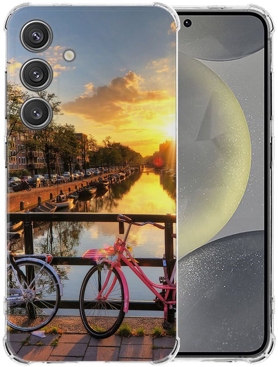 Samsung Galaxy S25 Hoesje - Amsterdamse Grachten TPU Antishock