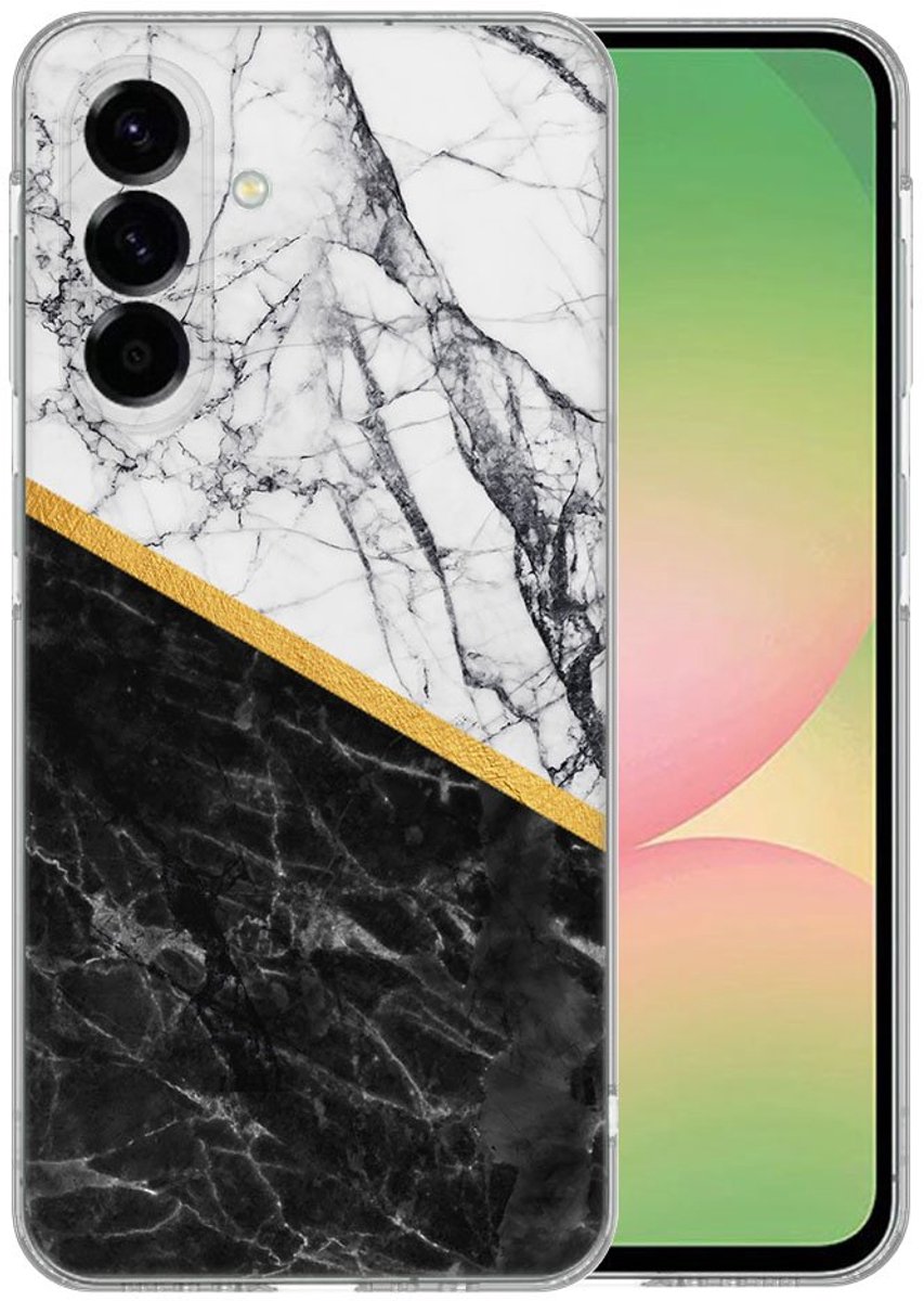 TPU Hoesje Samsung Galaxy A56 - Marble White Black Backcover