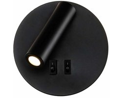 JeiibrZui Bedlamp - Wandlamp - Verstelbare Led Leeslamp Met 2-Knopschakelaar 360° Flexibele Arm 12W Zwart - 1 - Voor Slaapkamer En Woonkamer