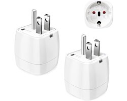 2 stuks reisadapters USA, adapter USA, adapter USA Duitsland stekker, stekkeradapter, reisstekker, stroomadapter voor EU naar Amerika/Canada/Mexico/Thailand