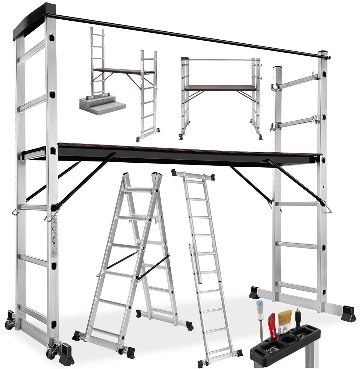 tectake 4-in-1 Multifunctionele Ladder