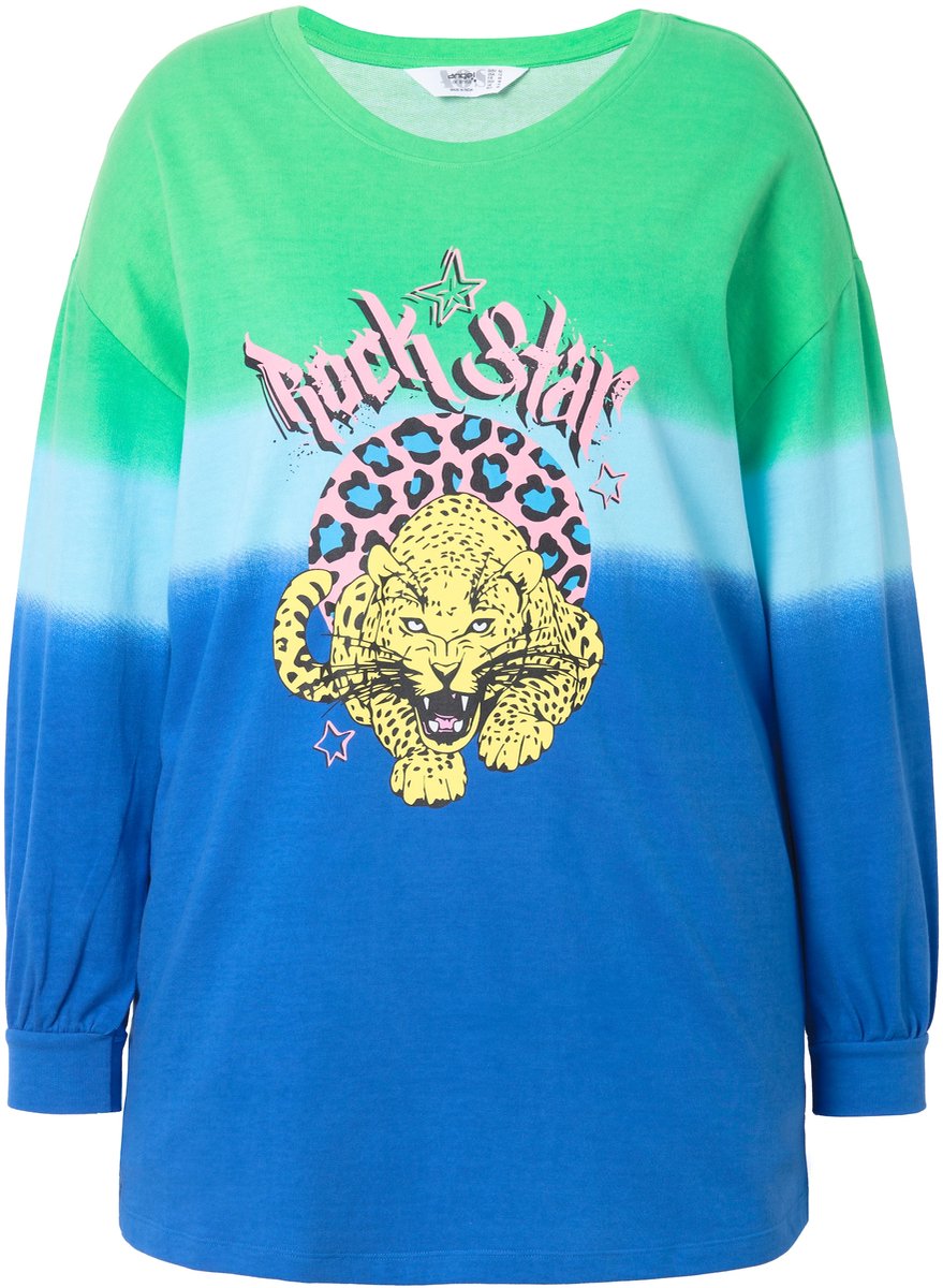 Angel of Style - Dames - Sweatshirt oversized kleurverloop tijgermotief - Kiwi - Maat 42