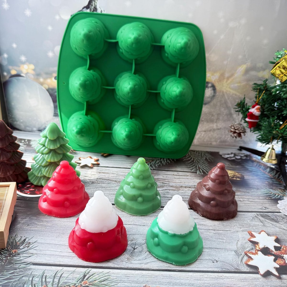 Moules En Silicone Sapin De Noël Pour Bougies, Savon Et Résine - Moule De Noël Festif Pour DIY