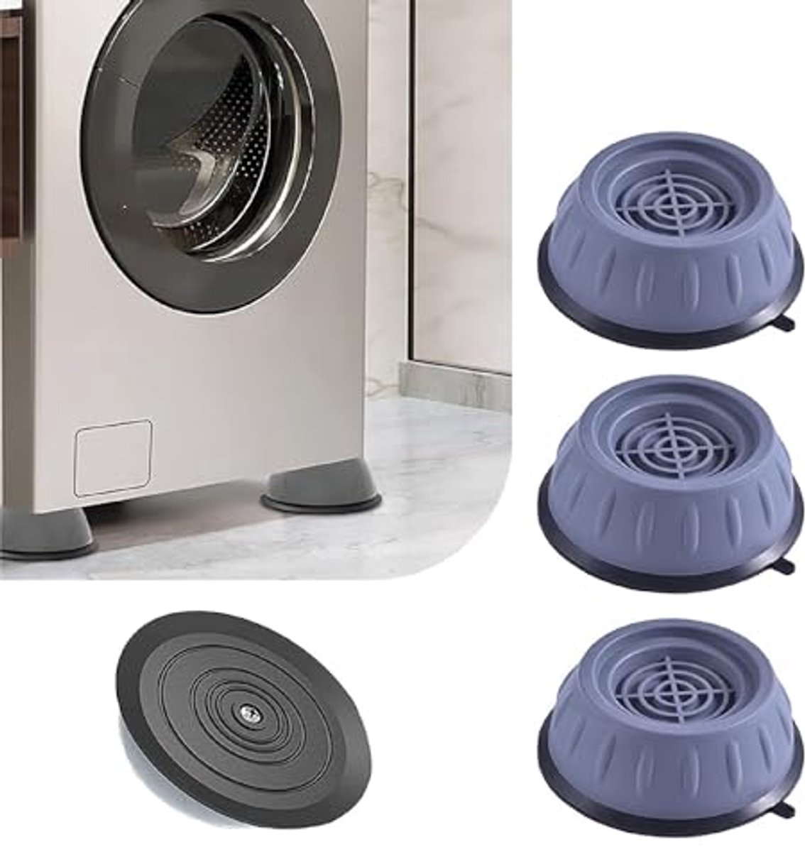 Universele schokdempers voor wasmachines en drogers - Antivibratie voeten - 4 stuks