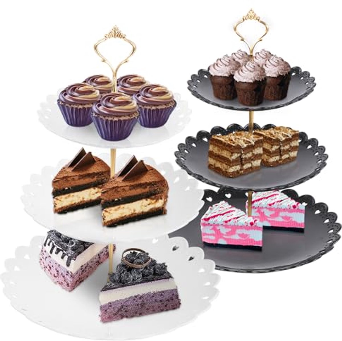 3-Tier Cake Stand Cupcake Houder - Elegante Serveer Plateau voor Bruiloften en Feesten