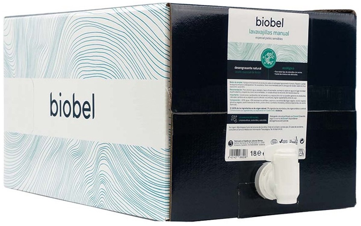 Biobel - Afwasmiddel - 18L – 100% Natuurlijk – Biologisch Afbreekbaar - Voordeelverpakking