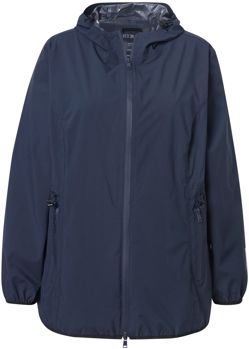 Ulla Popken - Dames - Regenjas licht capuchon waterdicht opbergbaar - Marine - Maat 50+